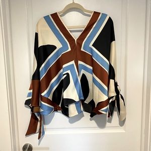 Zara v-neck draped shirt